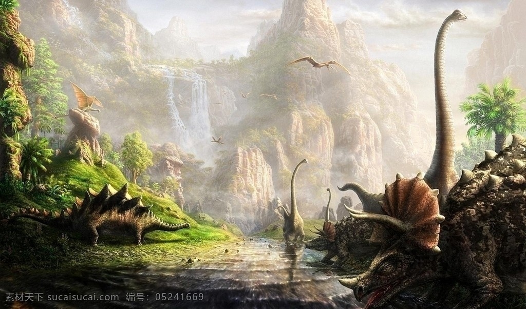 童话世界 恐龙壁纸 自然 童话 动漫 背景底纹 底纹边框