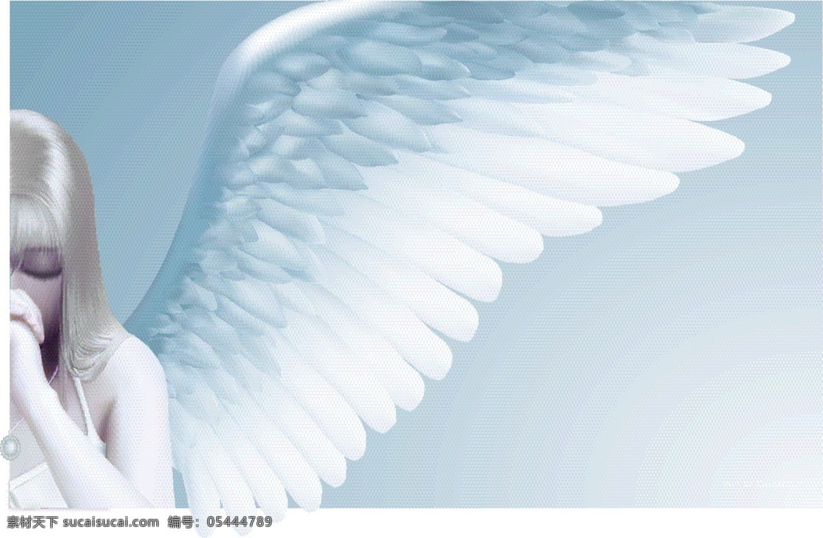 天使免费下载 翅膀 美丽女孩 漂亮 天使 天使女孩 矢量图 矢量人物