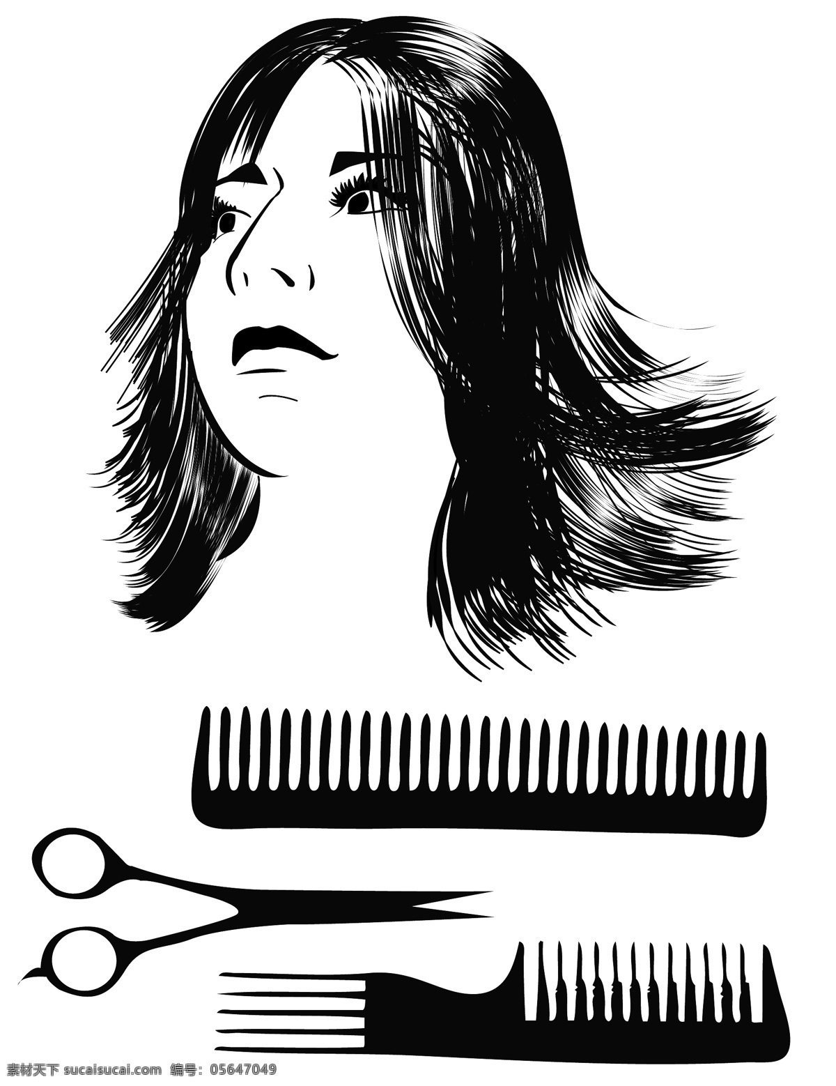 头发 发型 矢量 理发 向量 其他材料 矢量图 其他矢量图