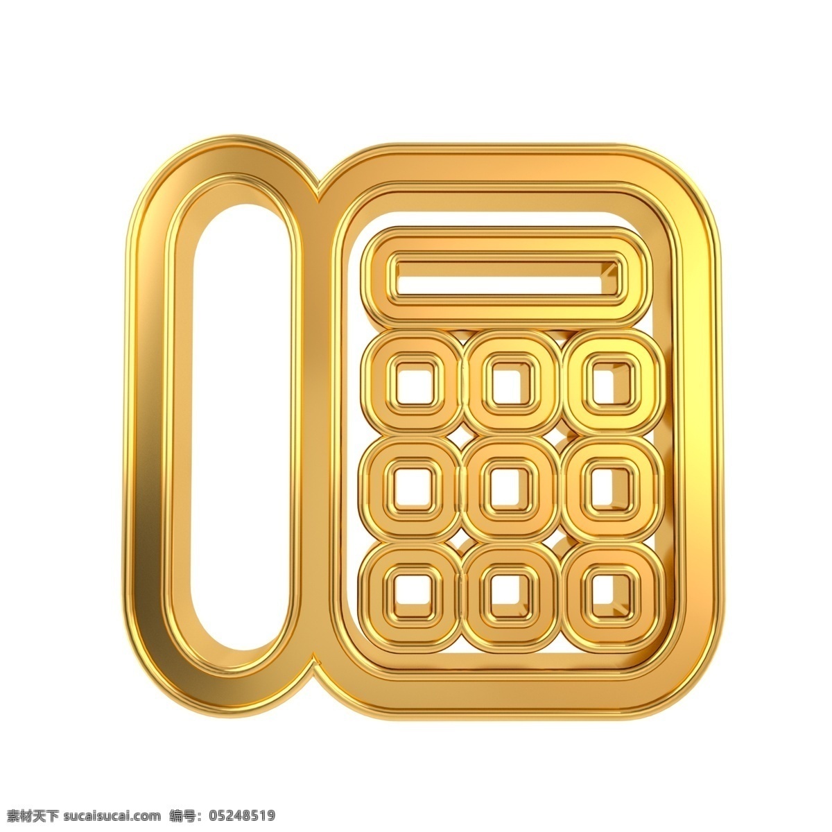 c4d 金属 立体 电话 图标 3d 金属质感 金色 名片设计 常用 电话图标 固定电话 平面设计配图