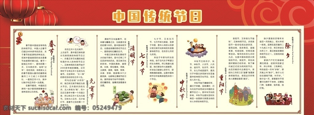 中国 传统节日 宣传栏 传统 节日 习俗 展板模板