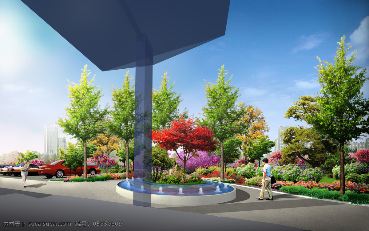 厂区 绿化 效果图 植物 厂区设计 植物设计 环境设计