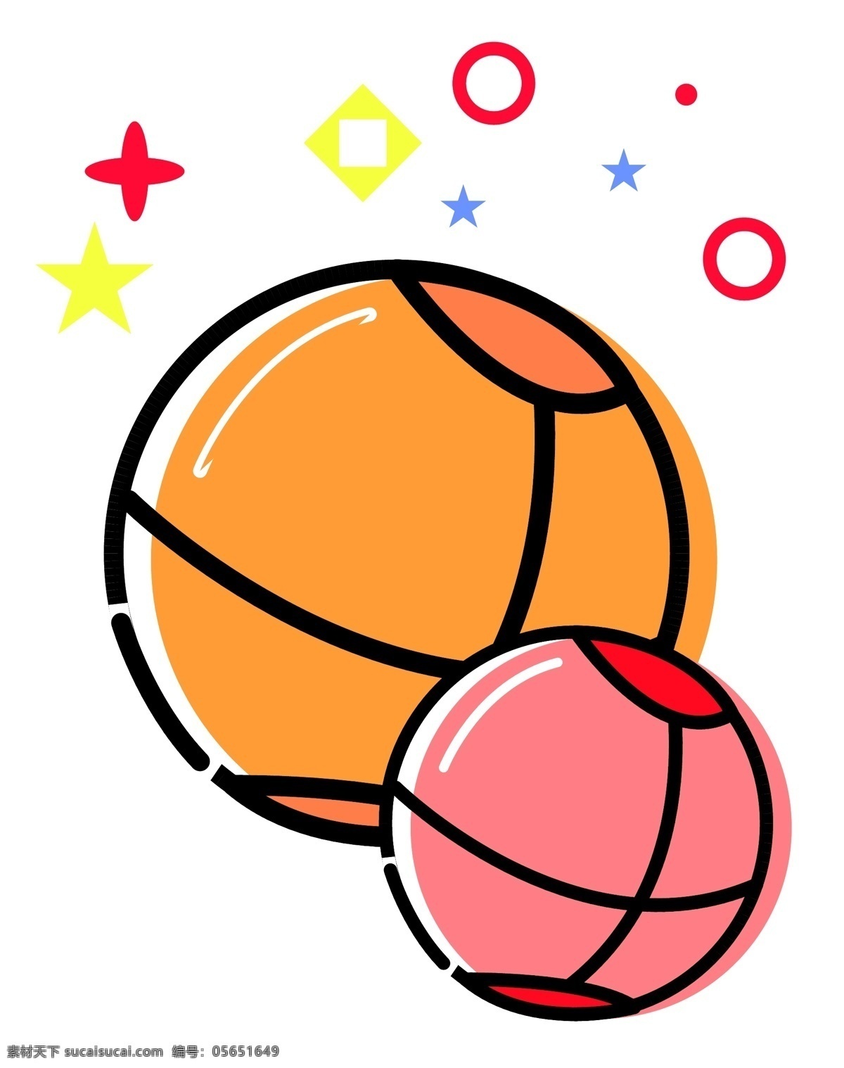 圆形篮球图案 玩具 篮球 比赛