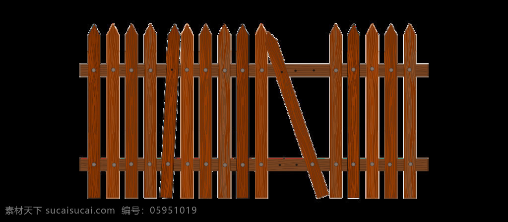实木 篱笆 围栏 元素 箭头 免扣