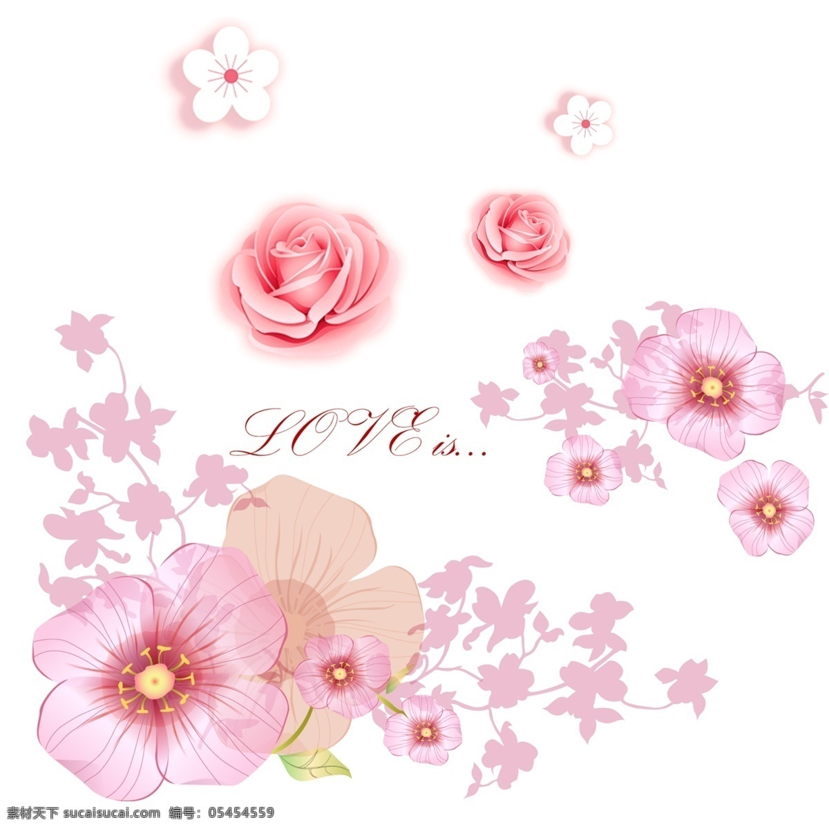 粉色花朵 鲜花元素 粉色花朵元素 花边
