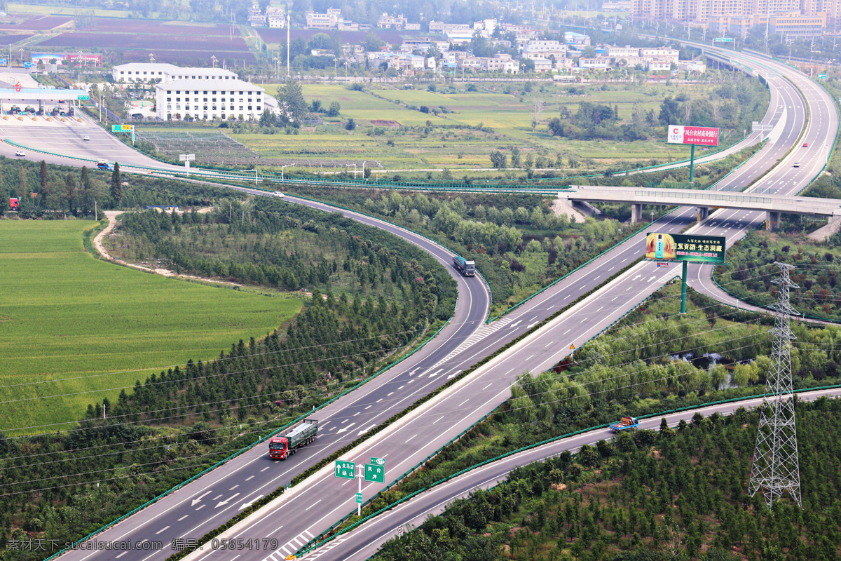 高速公路 高架桥 高空拍摄 凤台高速 告诉出入口 建筑园林