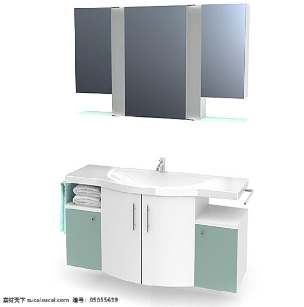 浴室柜 镜子 3d 模型 精美洁具 洗手台柜 毛巾 洗手台模型 精美 洗手台 卫生间 家具 现代 风格