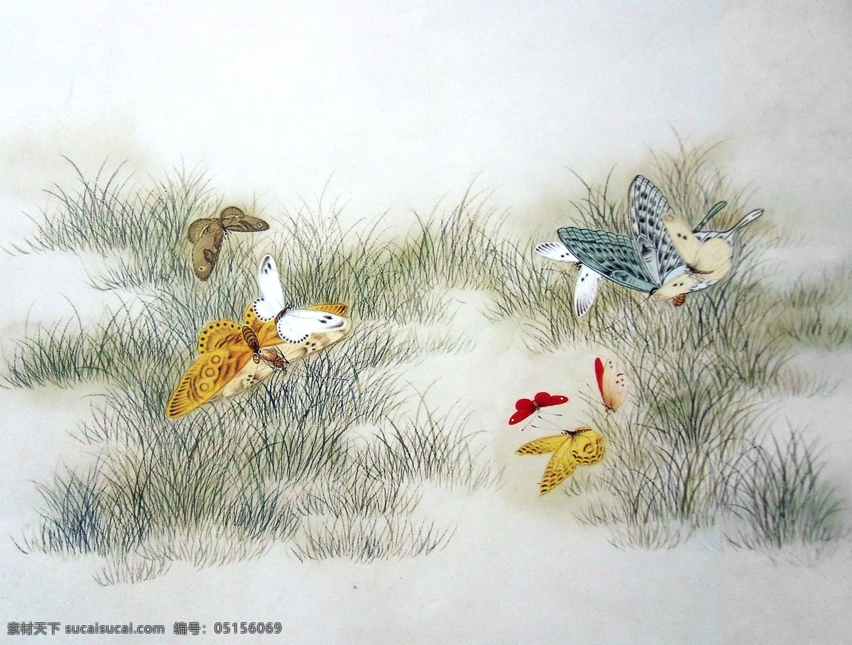 国画 蝴蝶 水墨画 名画 花草画 风景写意画 中国画 绘画艺术 装饰画 挂画 书画文字 文化艺术