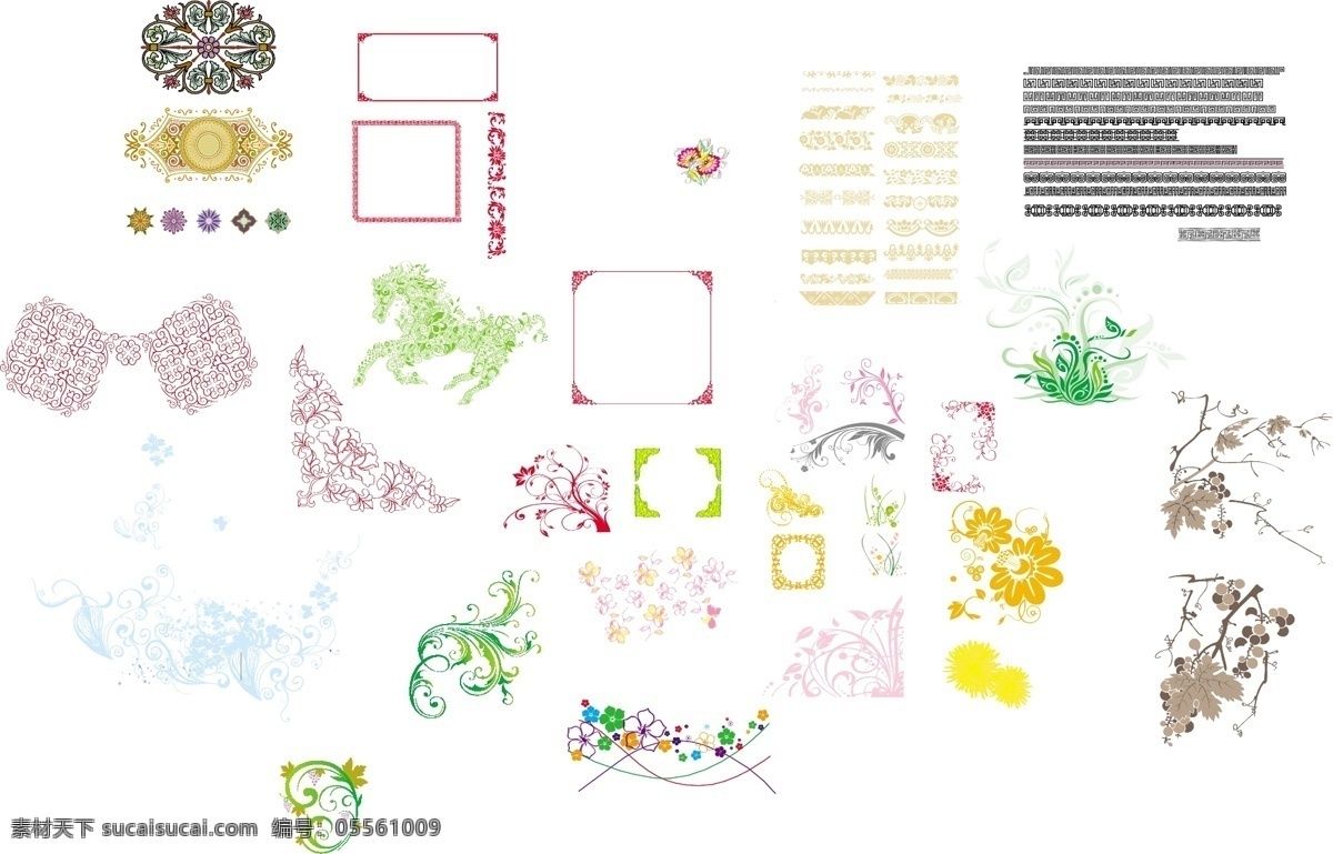 花边花藤 花边 花框 花纹 花 底纹花 白色