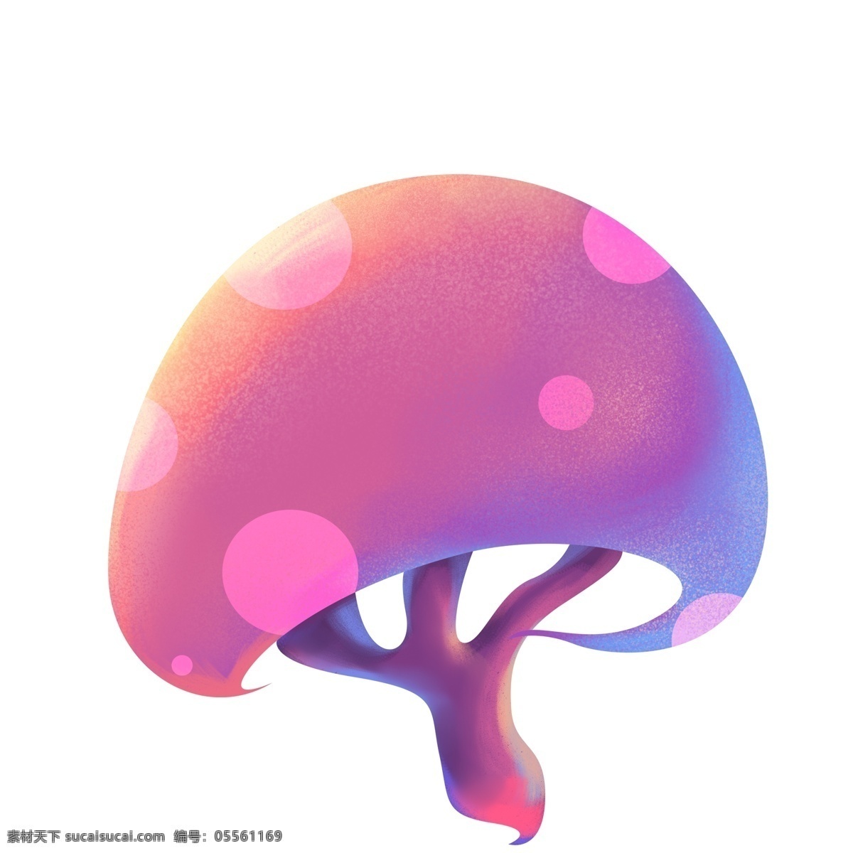 彩色 糖果 渐 融 一个 蘑菇 糖果渐融 渐变 紫色 植物 插画 卡通 手绘