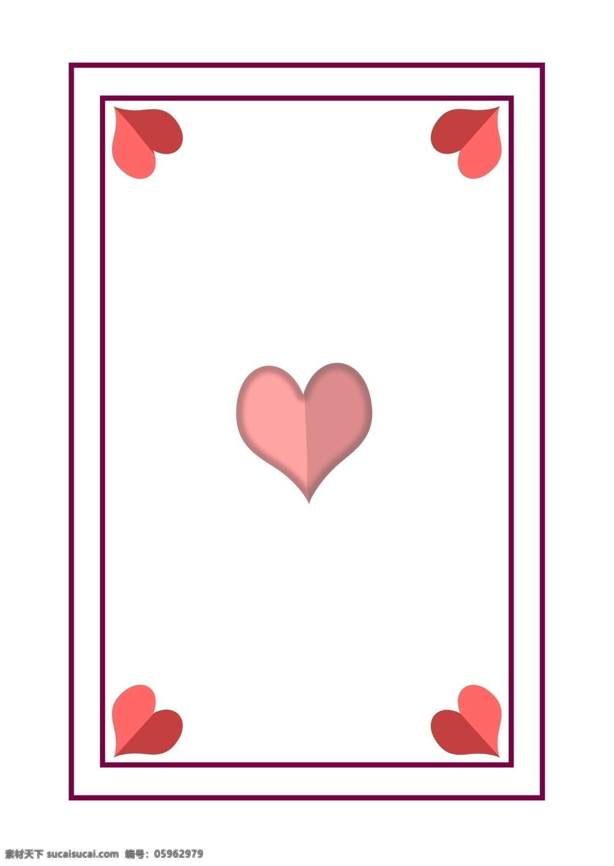 扑克 边框 红桃 元素