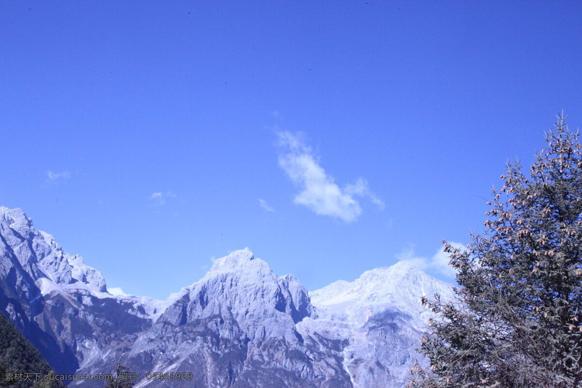 大理雪山 雪山 蓝天 白云 树 湛蓝 旅游摄影 国内旅游