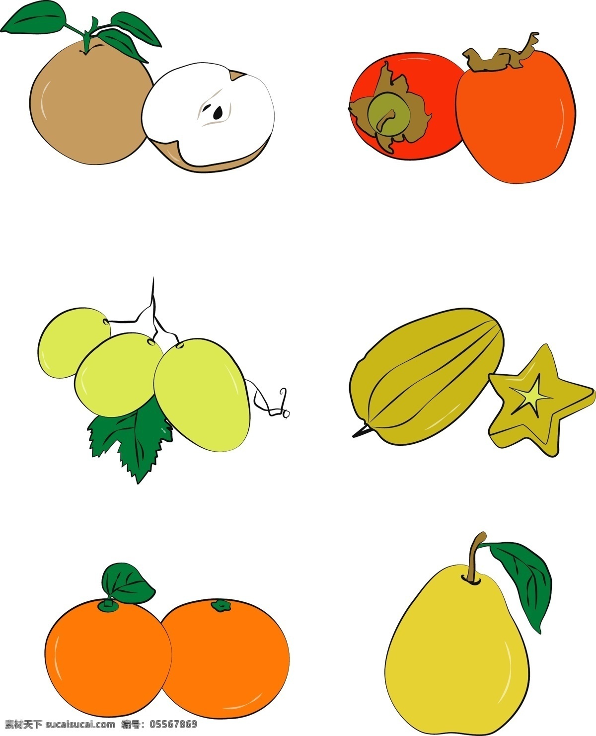 插画 矢量 简约 水果 水果图标 水果元素 插画水果 简约水果