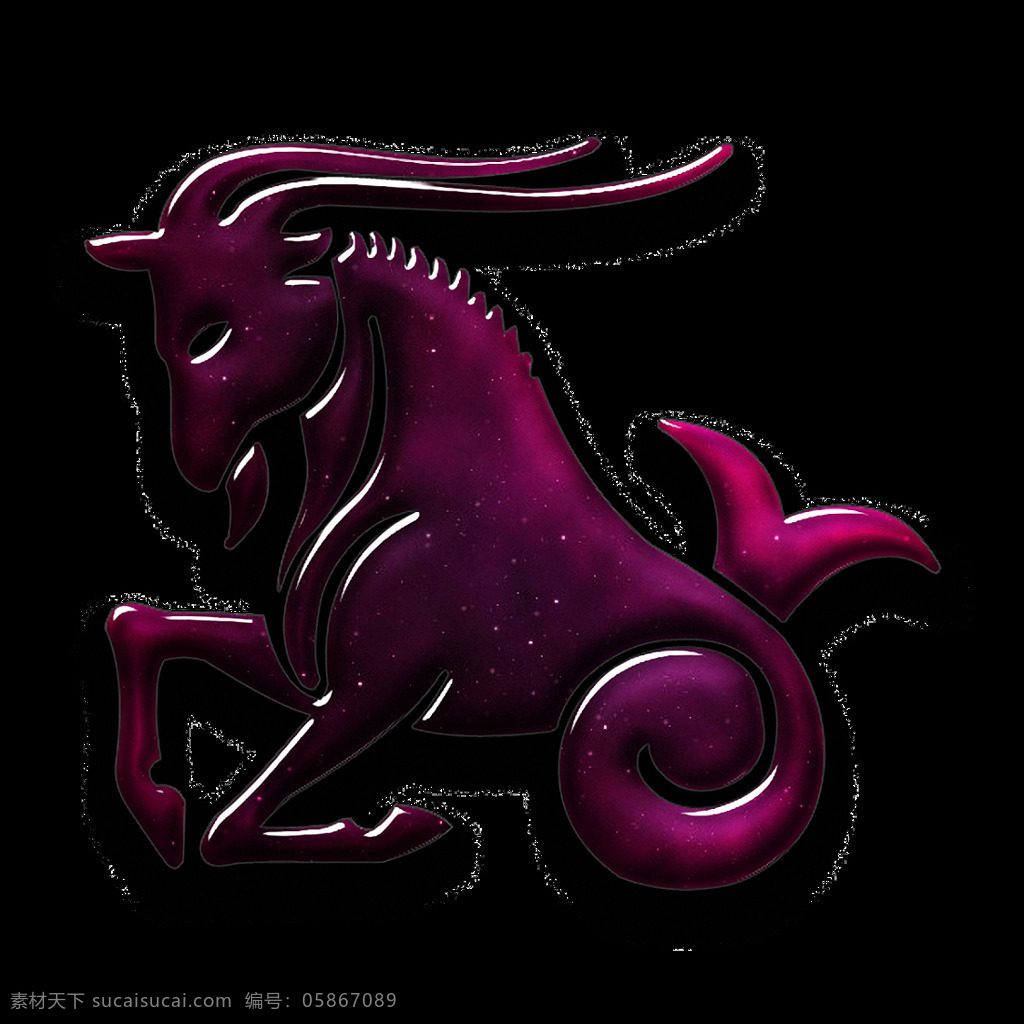 紫色 摩羯座 形象 图 免 抠 透明 摩羯座插画 摩羯座符号 摩羯座创意图 符号 标志 logo 十二星座图 十二星座标志 十二星座符号