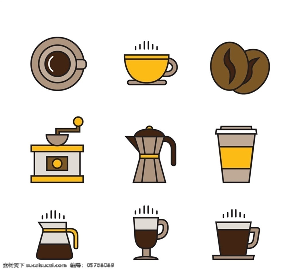 咖啡 元素 图标 咖啡矢量图 咖啡图标 矢量 高清图片