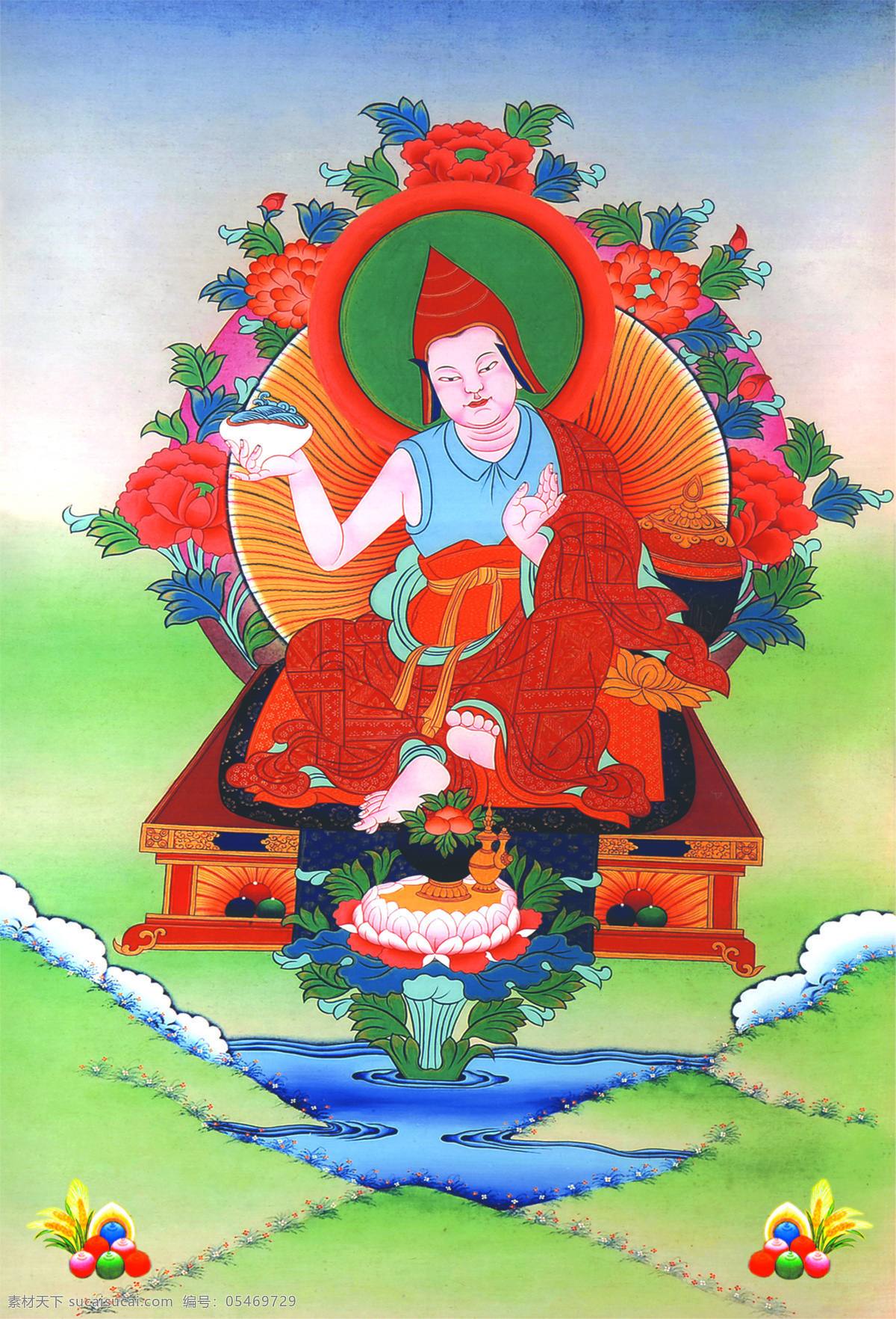 藏传佛教 佛 佛教 工艺 花纹 绘画 绘画书法 民族 唐卡 宗教 宗教信仰 菩萨 西藏 莲花生 套 张 艺术 文化艺术