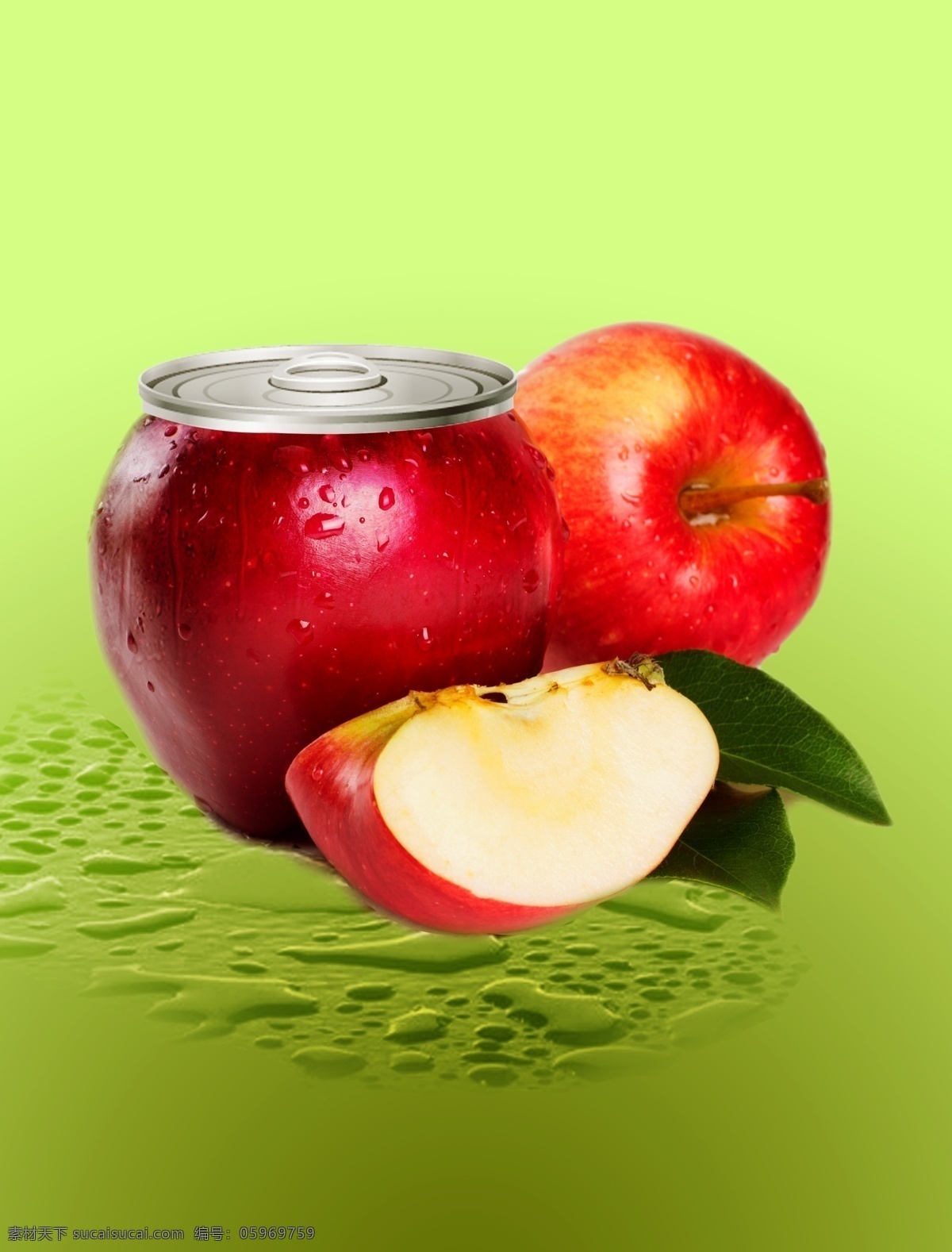 红色 苹果 罐头 实物 元素 创意苹果 高清苹果 红色苹果 苹果罐头