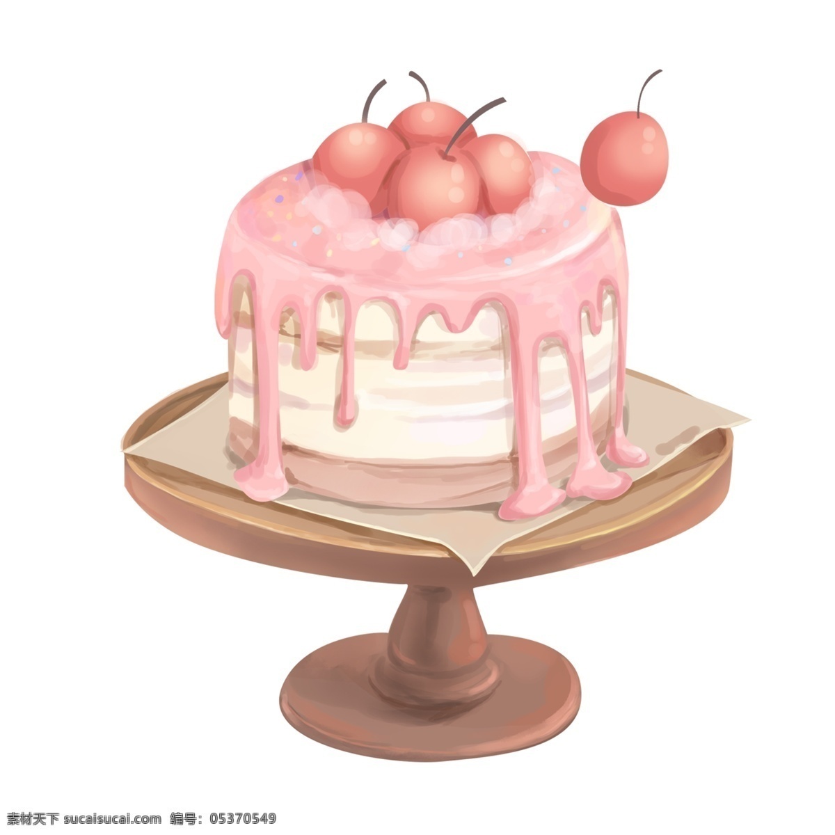 手绘 美味 水果 蛋糕 卡通 生日蛋糕 糕点 小清新 甜点 美食设计