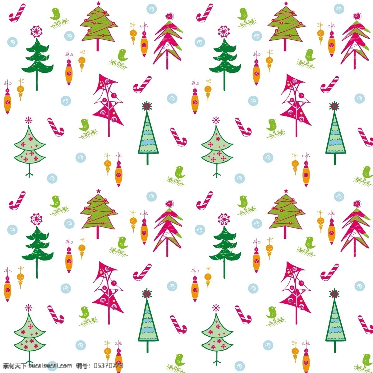 矢量图 卡通 圣诞树 免费素材 面料图库 服装图案 白色