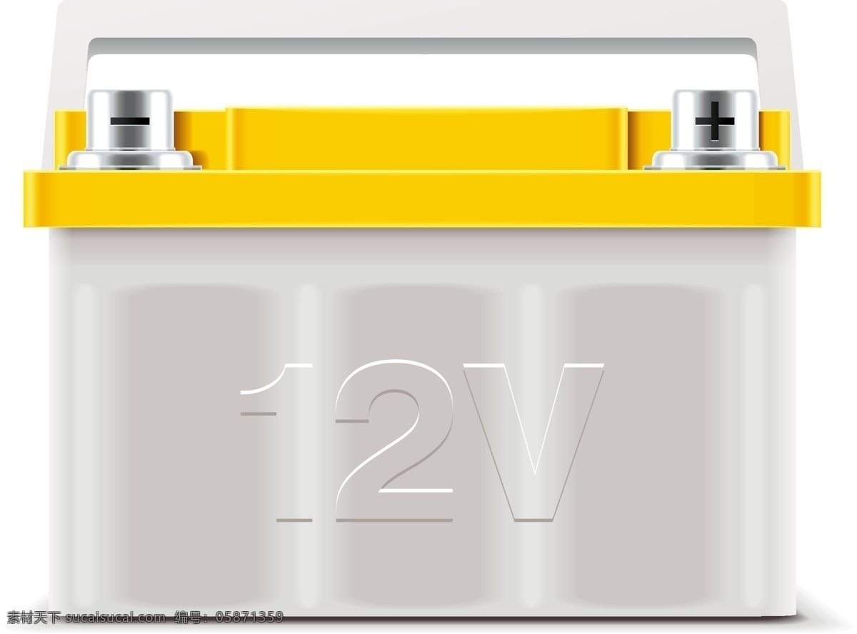 矢量 12v 崭新 电瓶 蓄电 金属 透明元素 ai元素 免抠元素