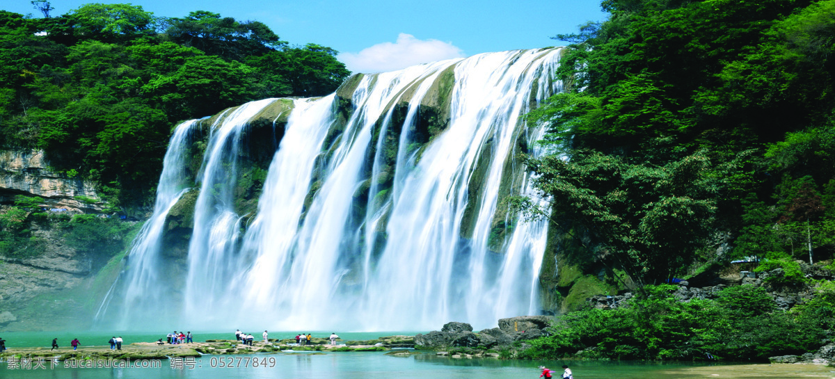 黄果树瀑布 瀑布 风景画 山水画 山峰 树木 贵州 自然风景 旅游摄影