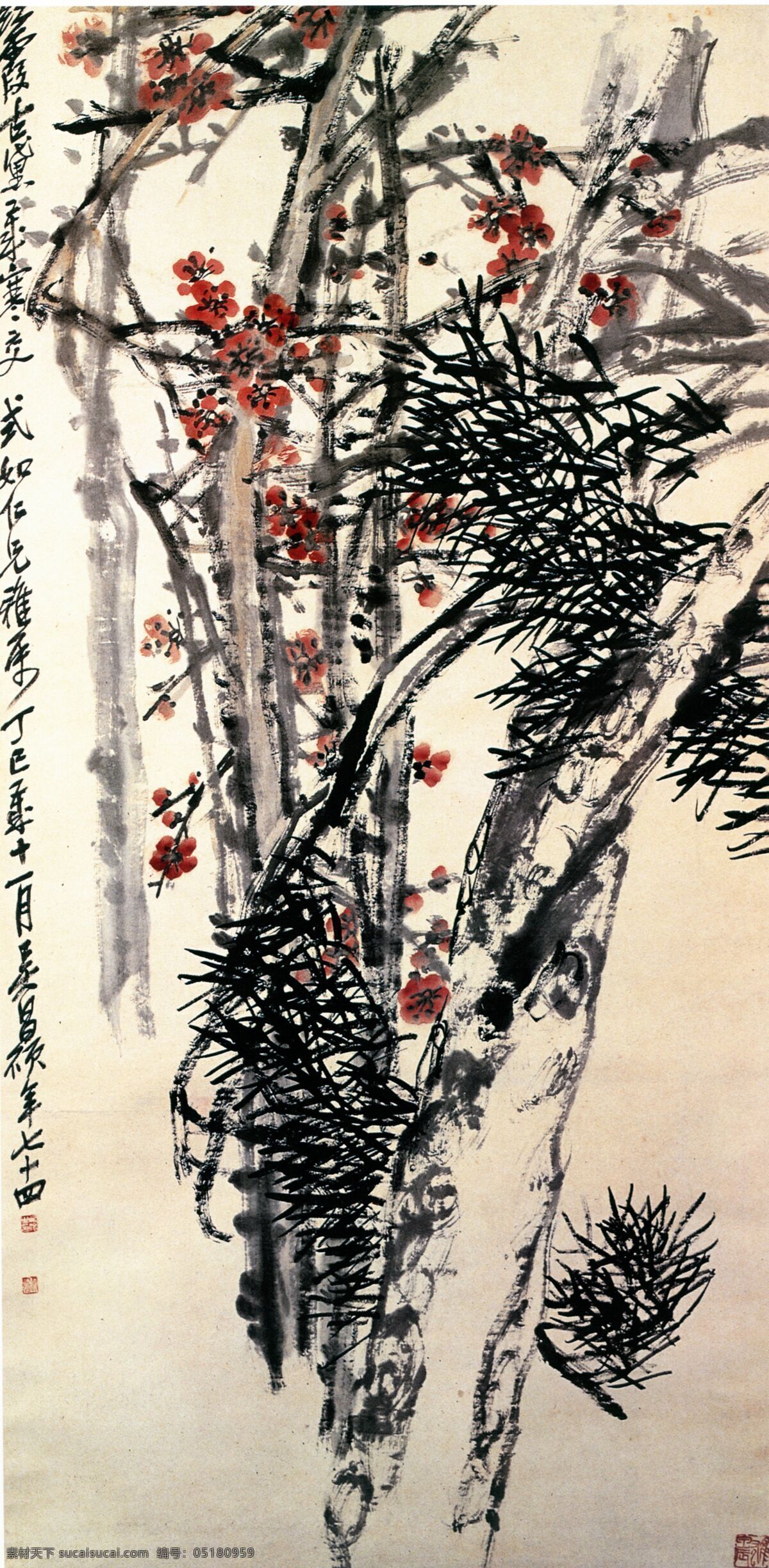 中国 松树 风景 古典 古画 山水 山水画 水 中华传世国画 中国画艺术 装饰素材 室内装饰用图