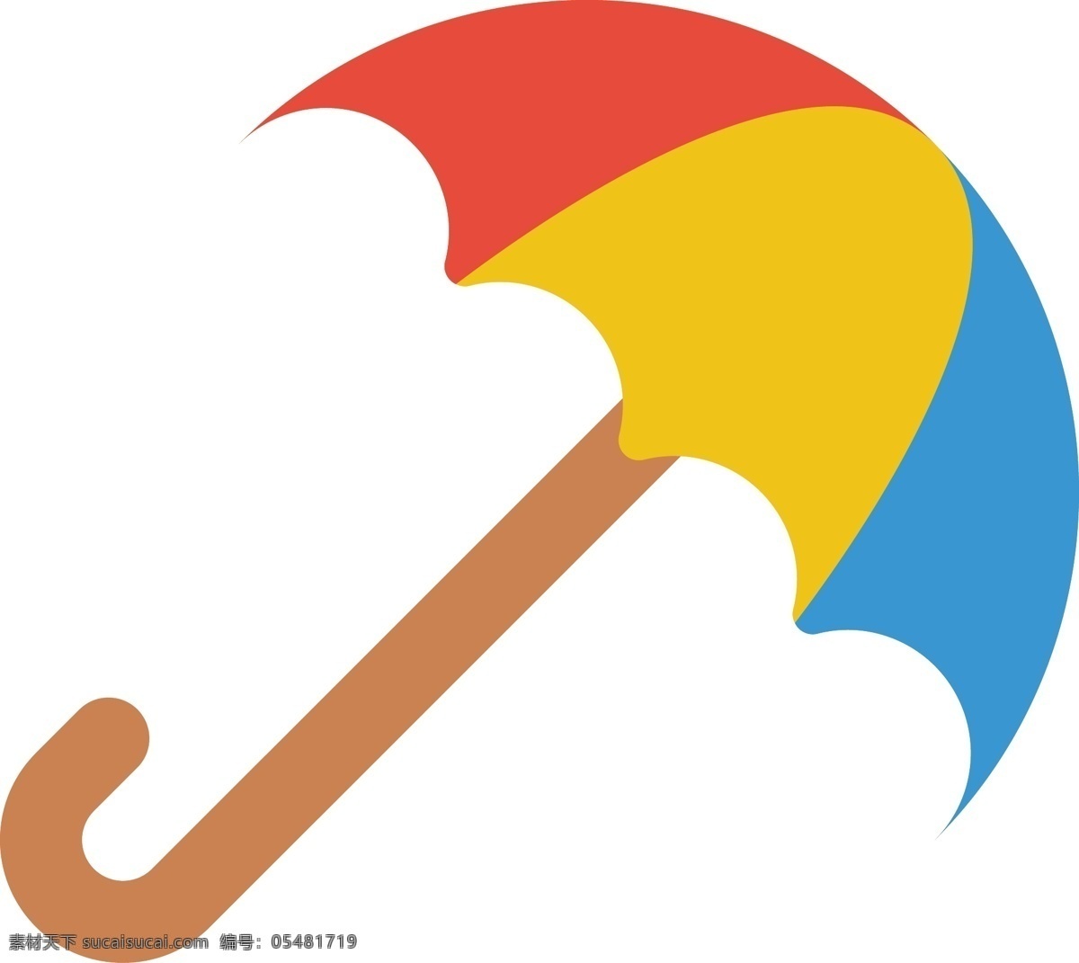 彩虹 雨伞 卡通 免 扣 五颜六色 彩虹雨伞 雨后彩虹 美丽的 扁平化 图标 矢量图 插画 插图 彩色