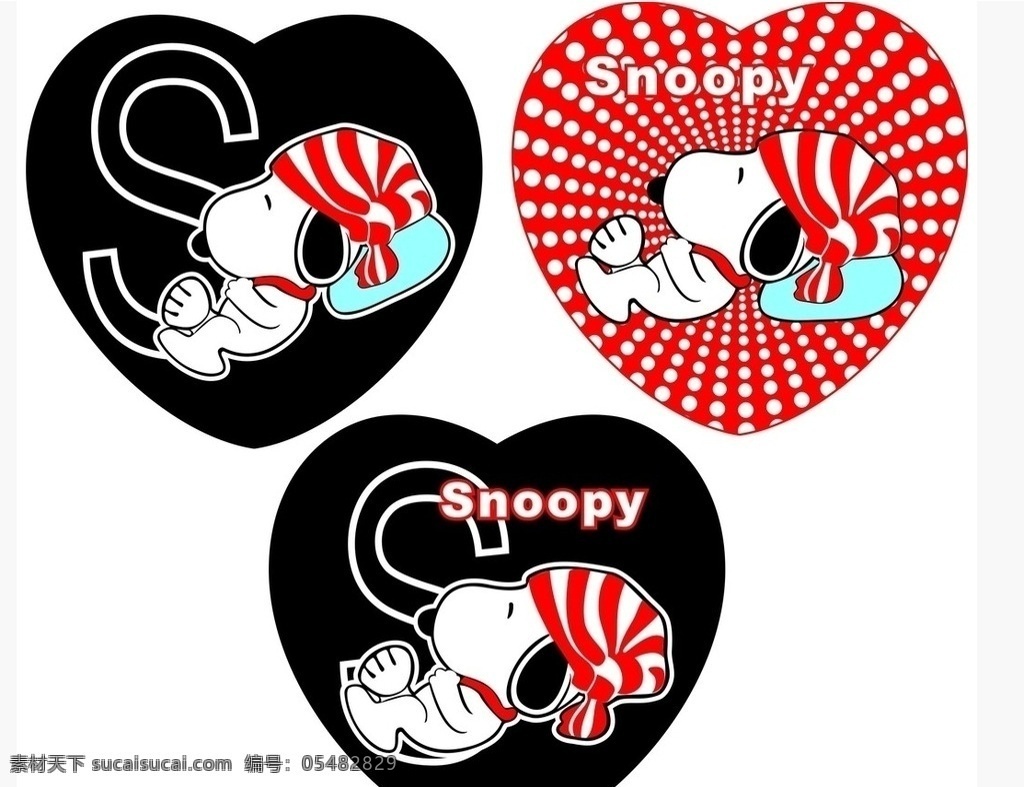 卡通狗史努比 史努比 可爱卡通 小狗 snoopy 圆点 心形 头巾 卡通背景 野生动物 生物世界 矢量