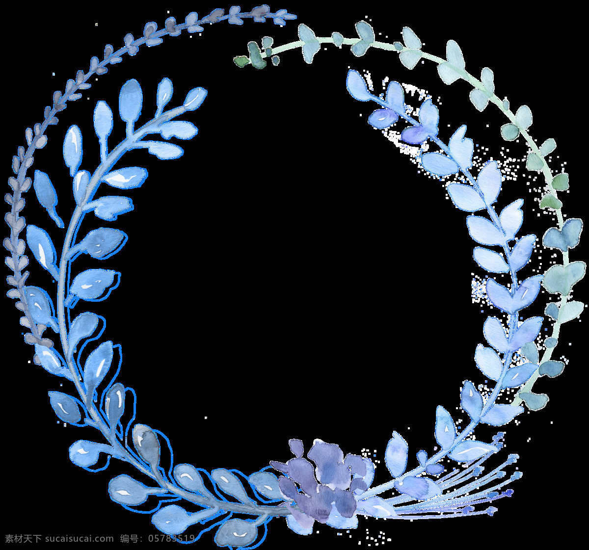 藤蔓 植物 卡通 透明 水彩 抠图专用 装饰 设计素材