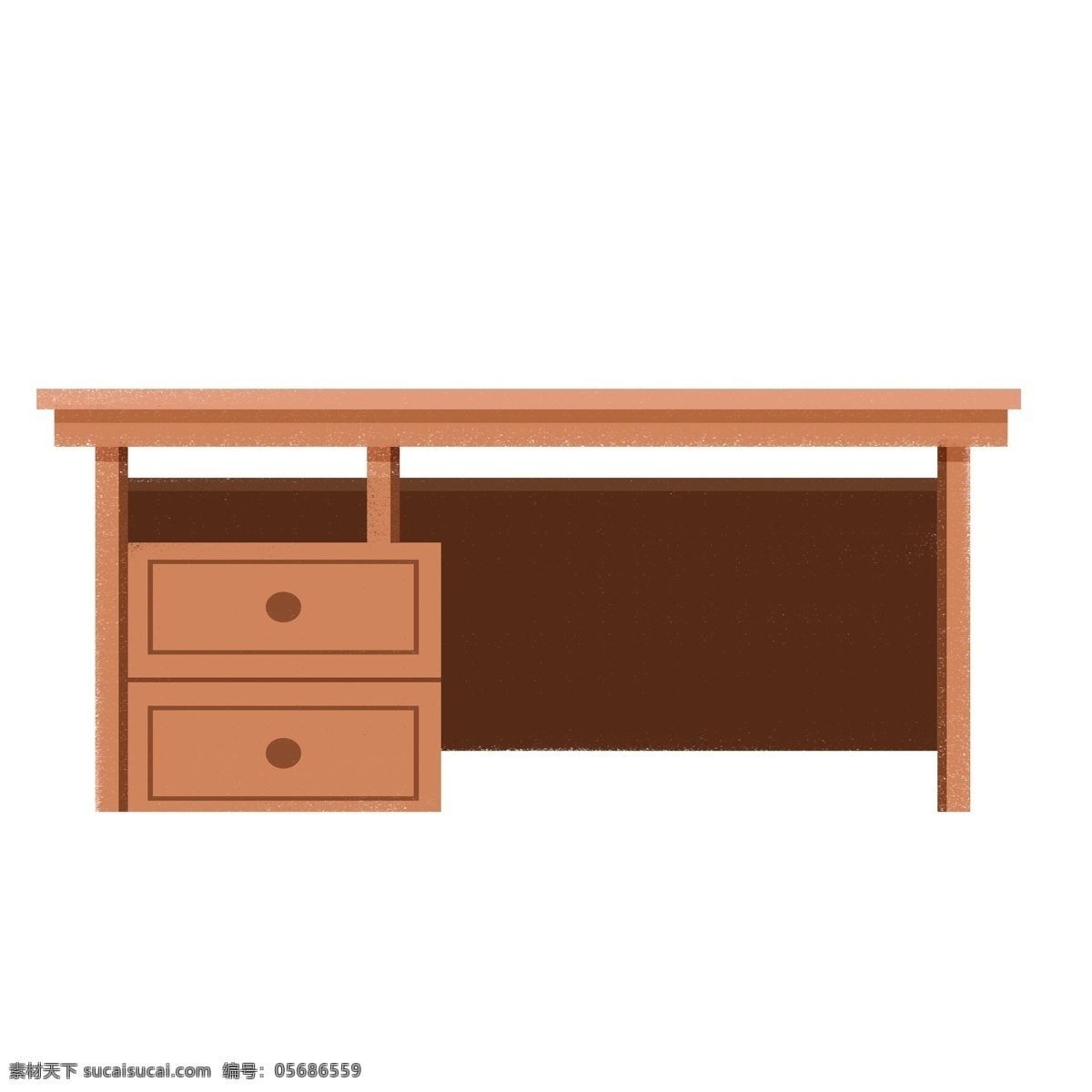 卡通 手绘 桌子 商用 元素 木桌 插画 写字台 实木桌子
