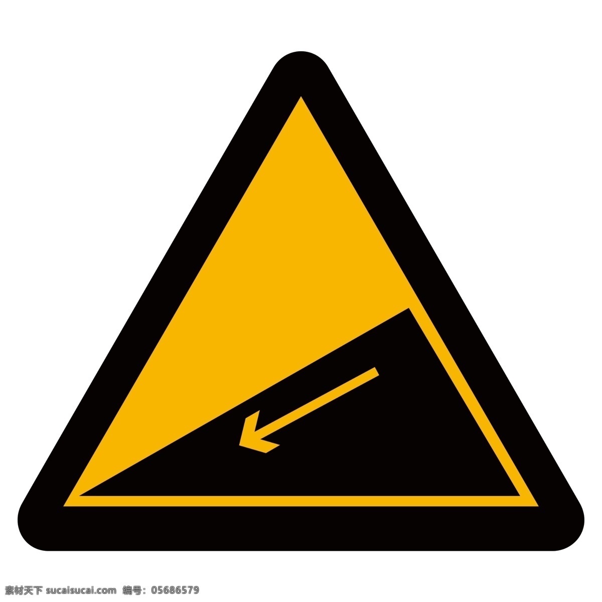 下陡坡 禁止标牌 禁止标识 警示牌 标志图标 禁令 标识 禁 标 禁止 标牌 标识牌 分层