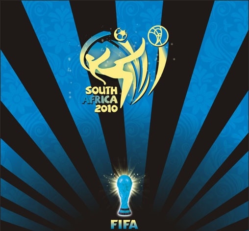2010 南非 世界杯 海报 世界杯海报 大力神杯 放射底图 花纹 世界杯标志 矢量