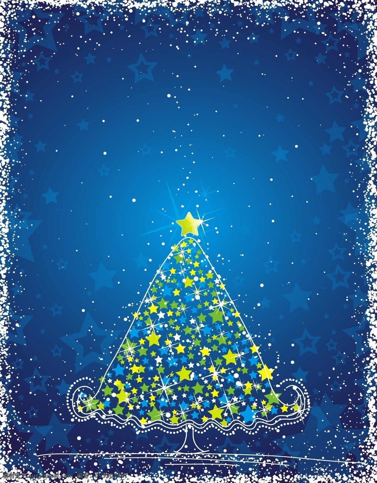 矢量 星星 圣诞树 装饰 背景图片 圣诞节 五彩缤纷 雪花 节日素材