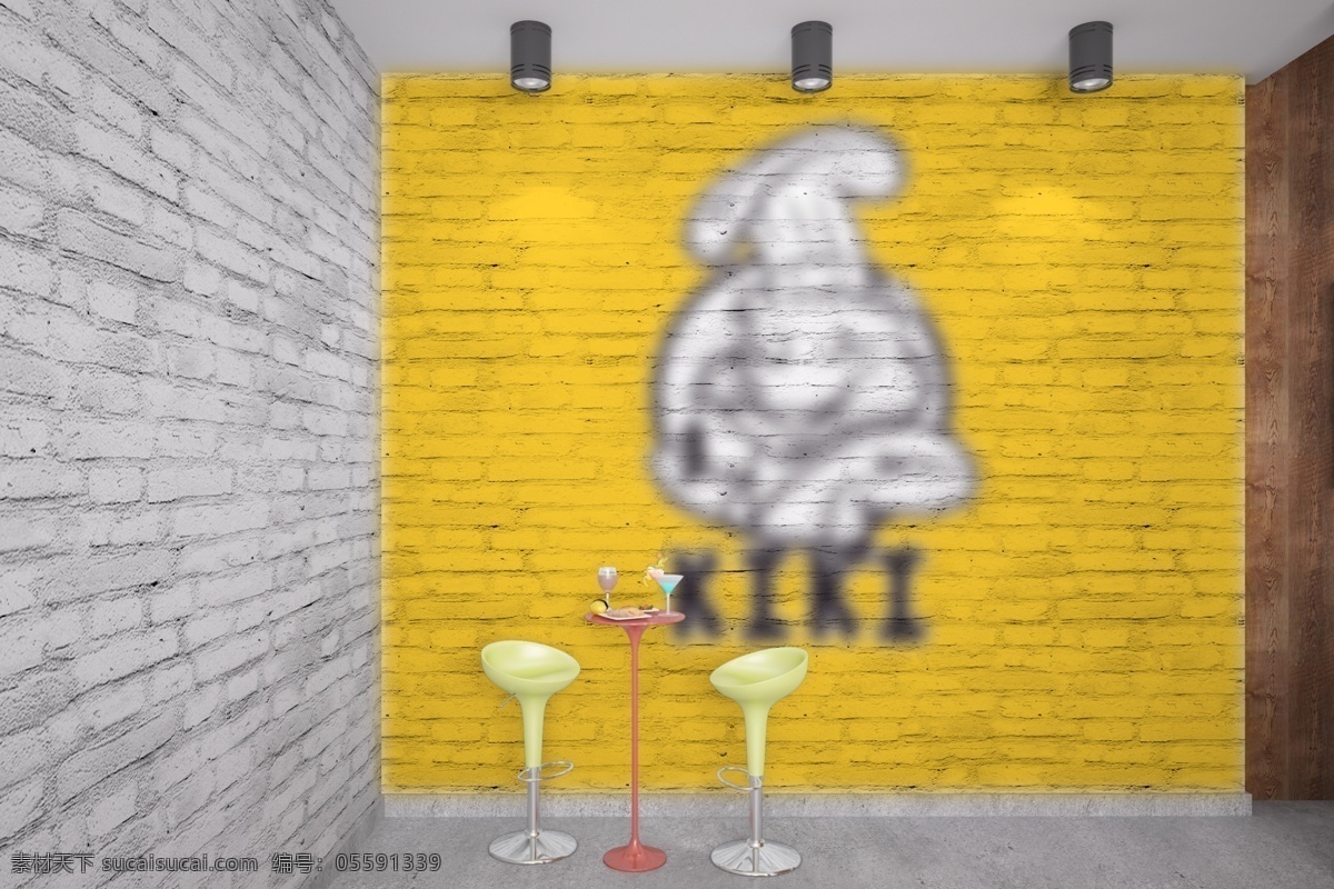 墙壁插画样机 墙壁 插画 vi样机 展示效果图 样机效果图 餐饮全套vi 企业vi样机 品牌样机展示 包装设计