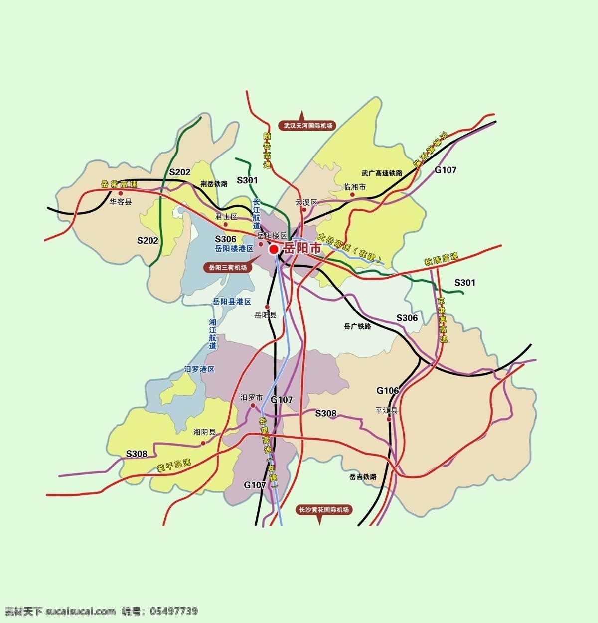 岳阳道 路 交通图 岳阳地图 交通地图 道路图 灰色