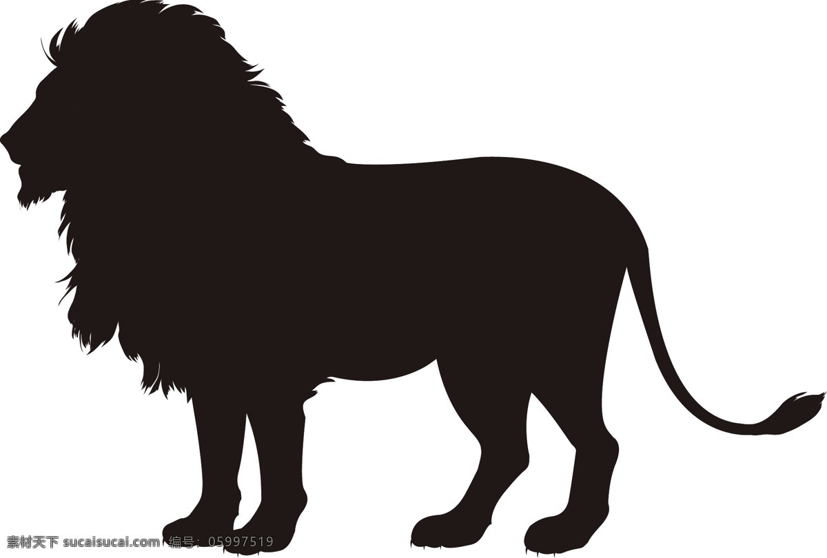 狮子 动物 卡通 手绘 矢量 动物元素 剪影 哺乳动物 爬行动物 动物园 肉食动物 生物世界 野生动物
