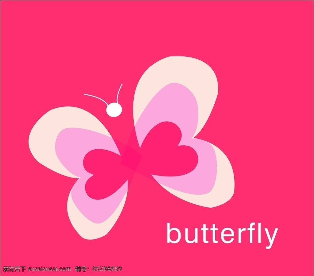 蝴蝶 log 矢量图 粉色 动物 logo设计
