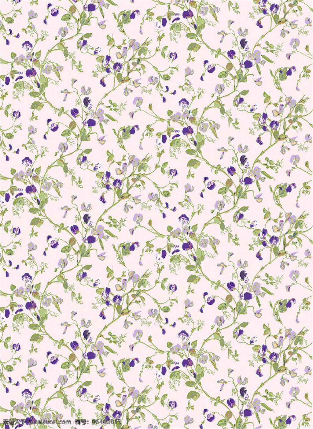 清新 雅致 淡 黄色 底纹 壁纸 图案 壁纸图案 花朵壁纸 蓝紫色花朵 绿色树叶 植物壁纸