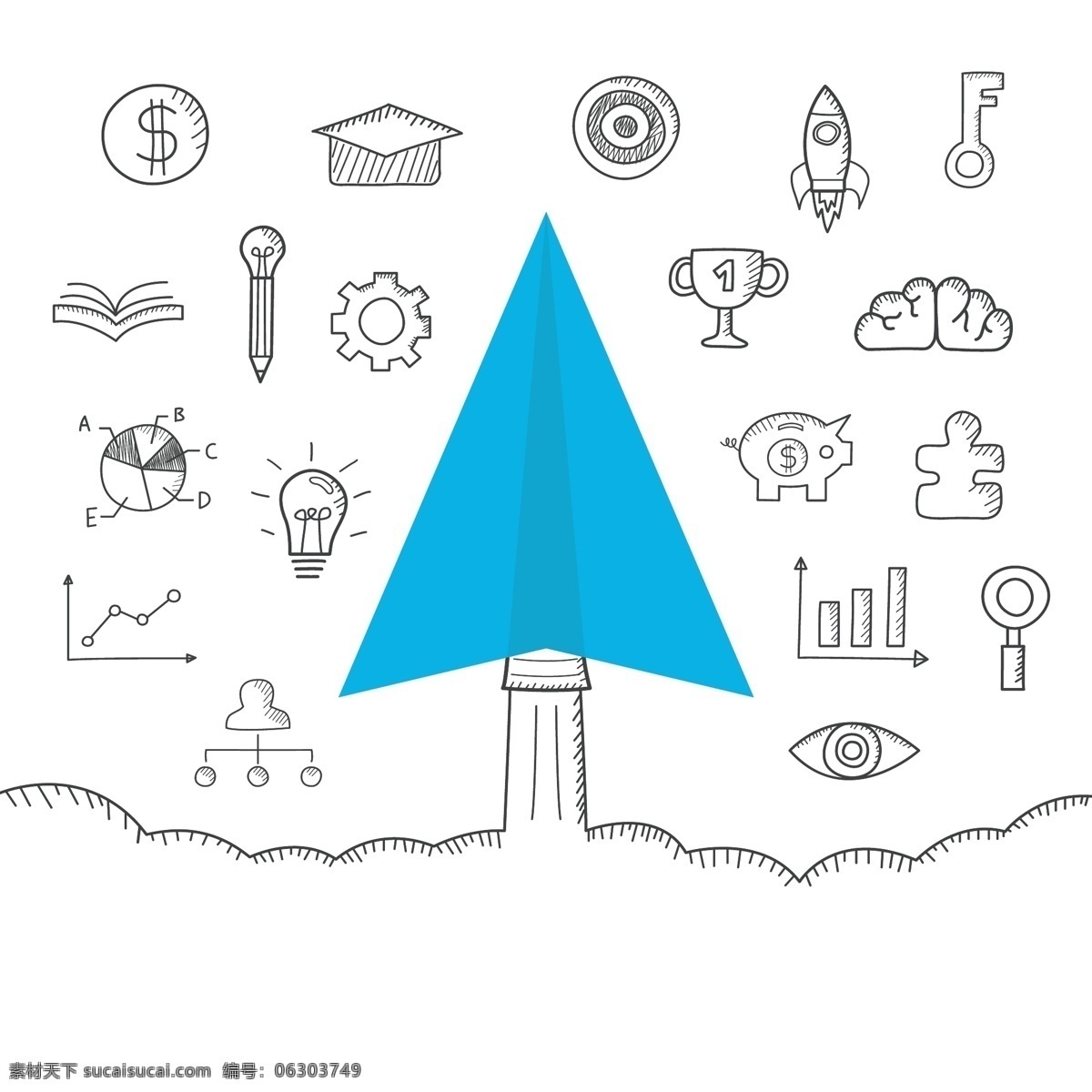 手绘 商业 图标 手绘商业图标 商业图表 教育图标 手绘图标 线稿图标