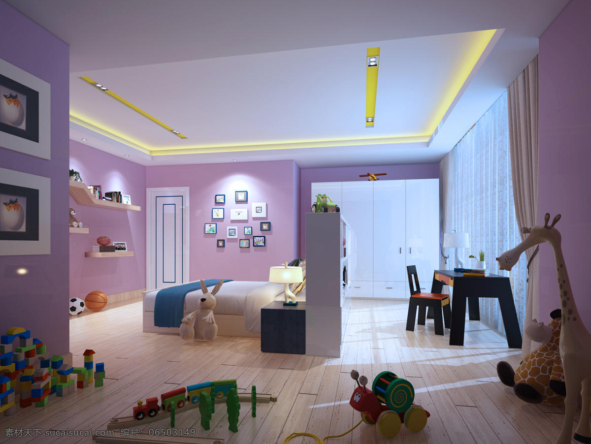 儿童房 模型 儿童 小孩 效果图 3d设计 3d作品