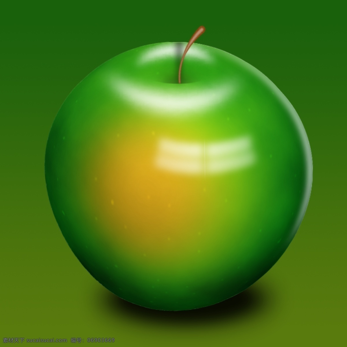 青苹果 苹果 水果 青色 绿色 寂寞 3d 立体 模型 3d设计 3d作品