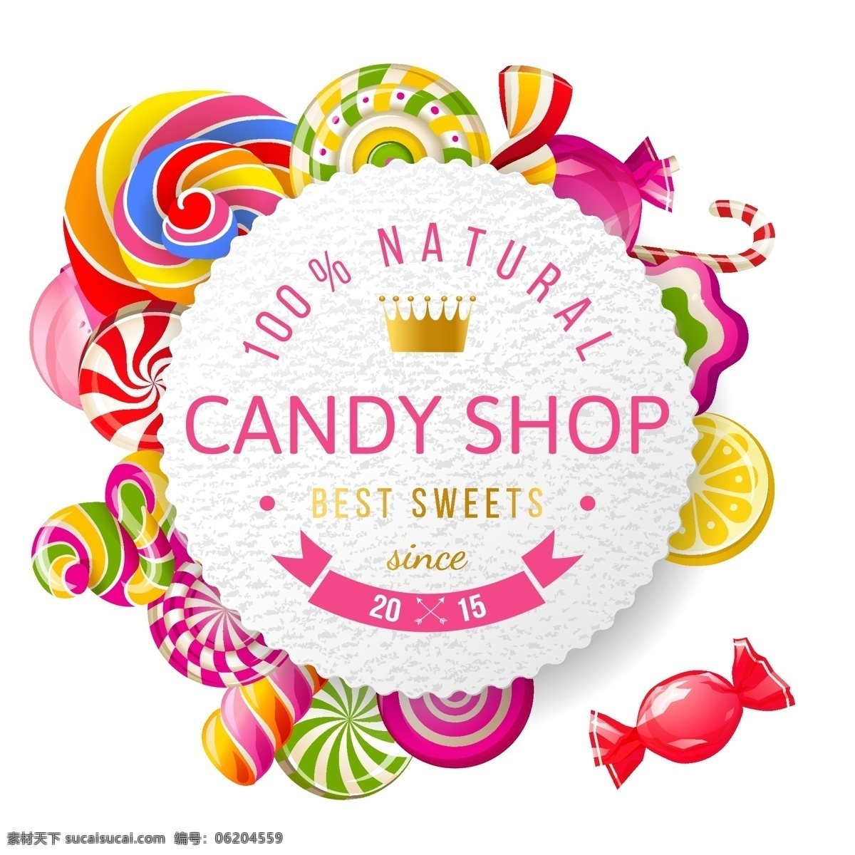 糖果 商店 海报 矢量 甜点 棒棒糖 标签 水果硬糖 矢量图 eps格式 白色