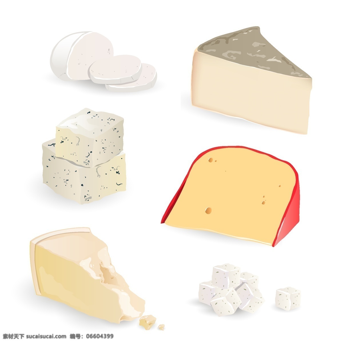 水彩 各类 奶酪 矢量 矢量素材 设计素材 背景素材