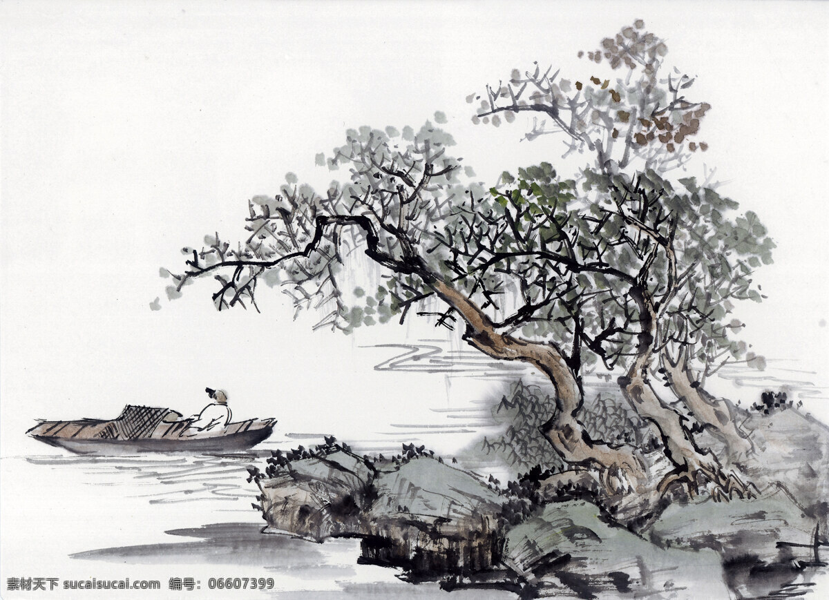 山水画 国画0026 国画 设计素材 山水画篇 中国画篇 书画美术 白色