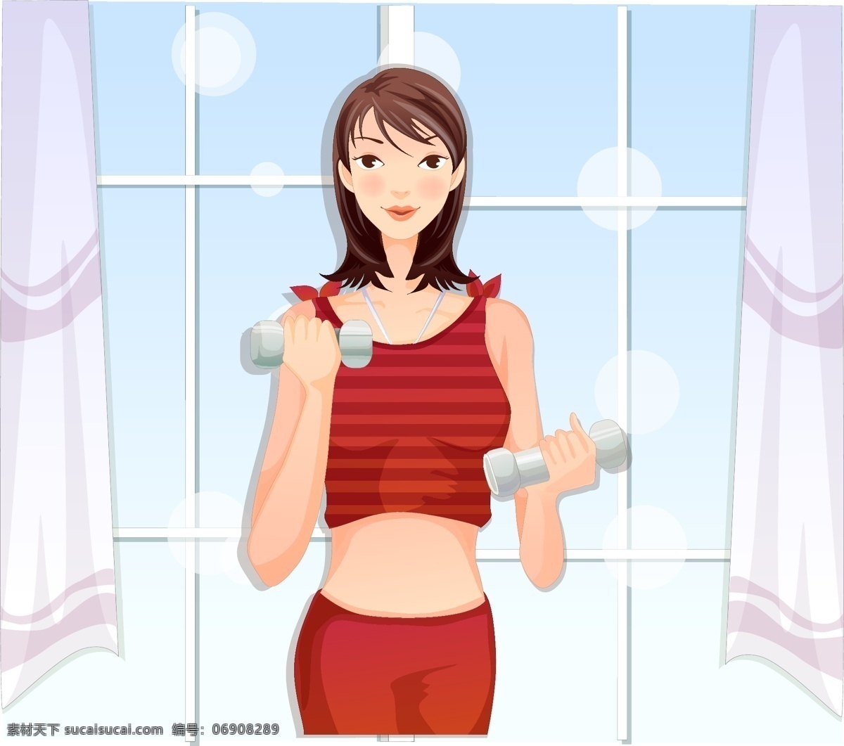 时尚运动 女孩 插画 矢量 底图 美女 美容 漂亮女人 矢量风景 矢量人物 愈加 休操 矢量图