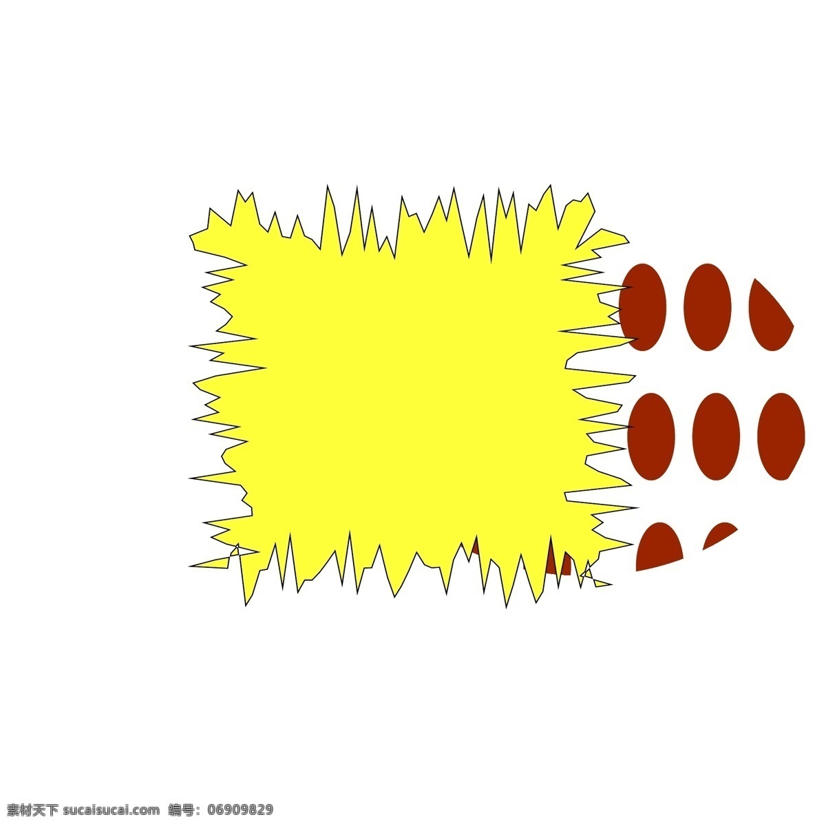 黄色爆炸贴 黄色 爆炸 手绘 锯齿 线稿 红色 圆点 矢量图 分析