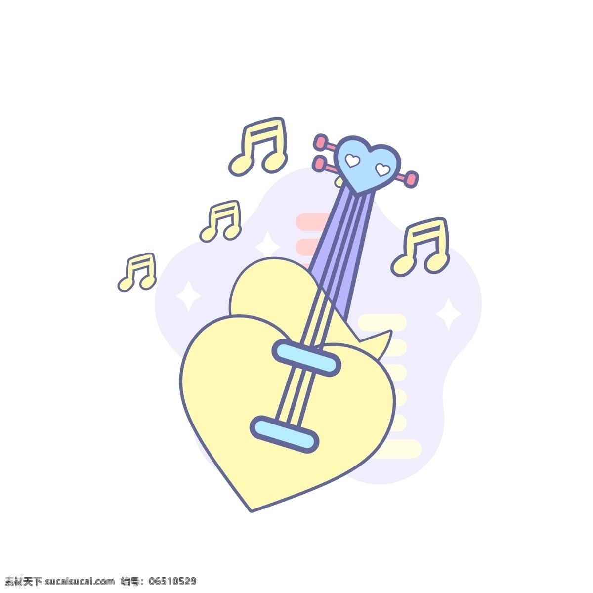爱心 音乐 音响 乐器 话筒 播放器 图标 元素 吉他 几何 装饰