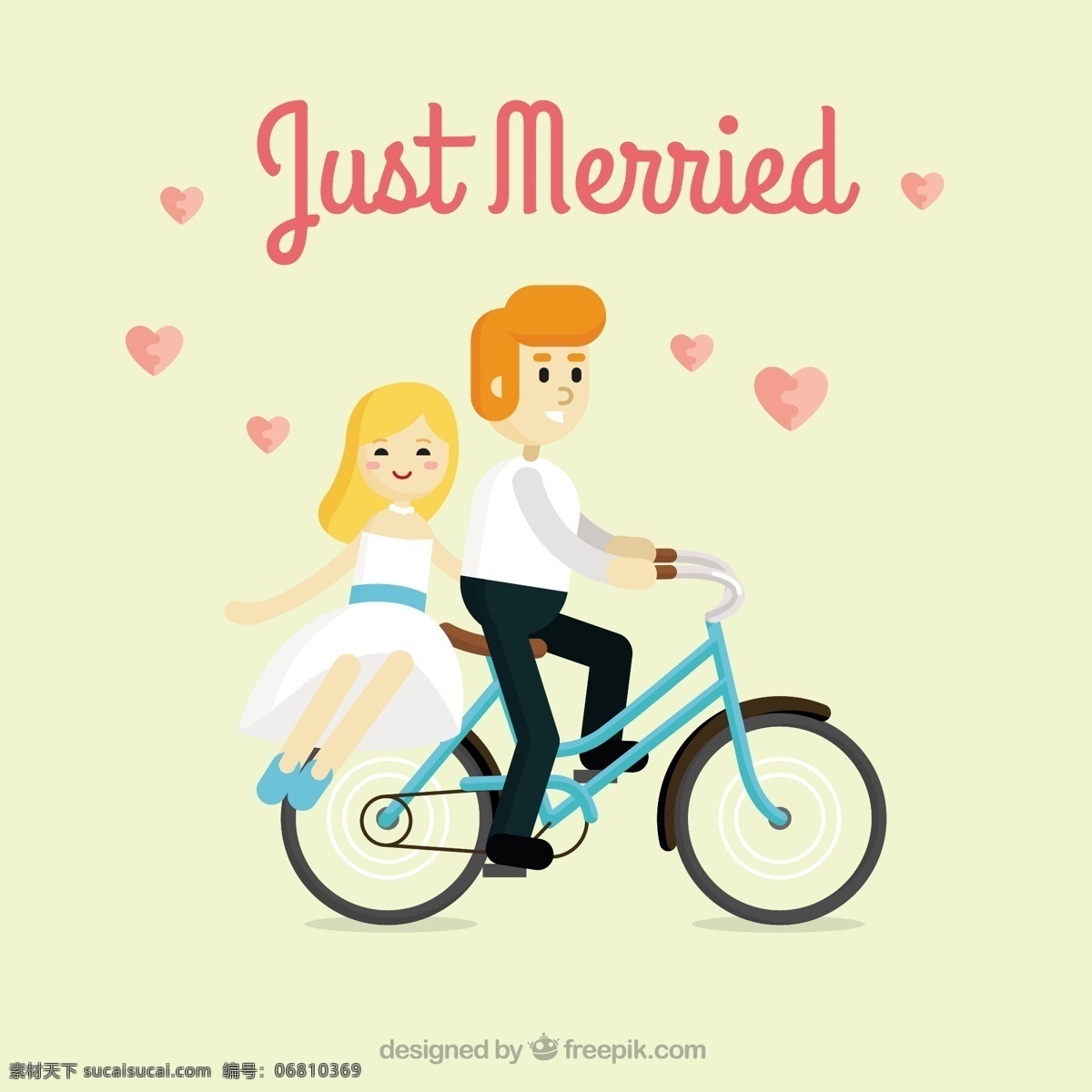 辆 自行 车上 结婚 爱情 自行车 庆祝 新娘 情侣 插图 浪漫 订婚 新郎 婚礼 白色