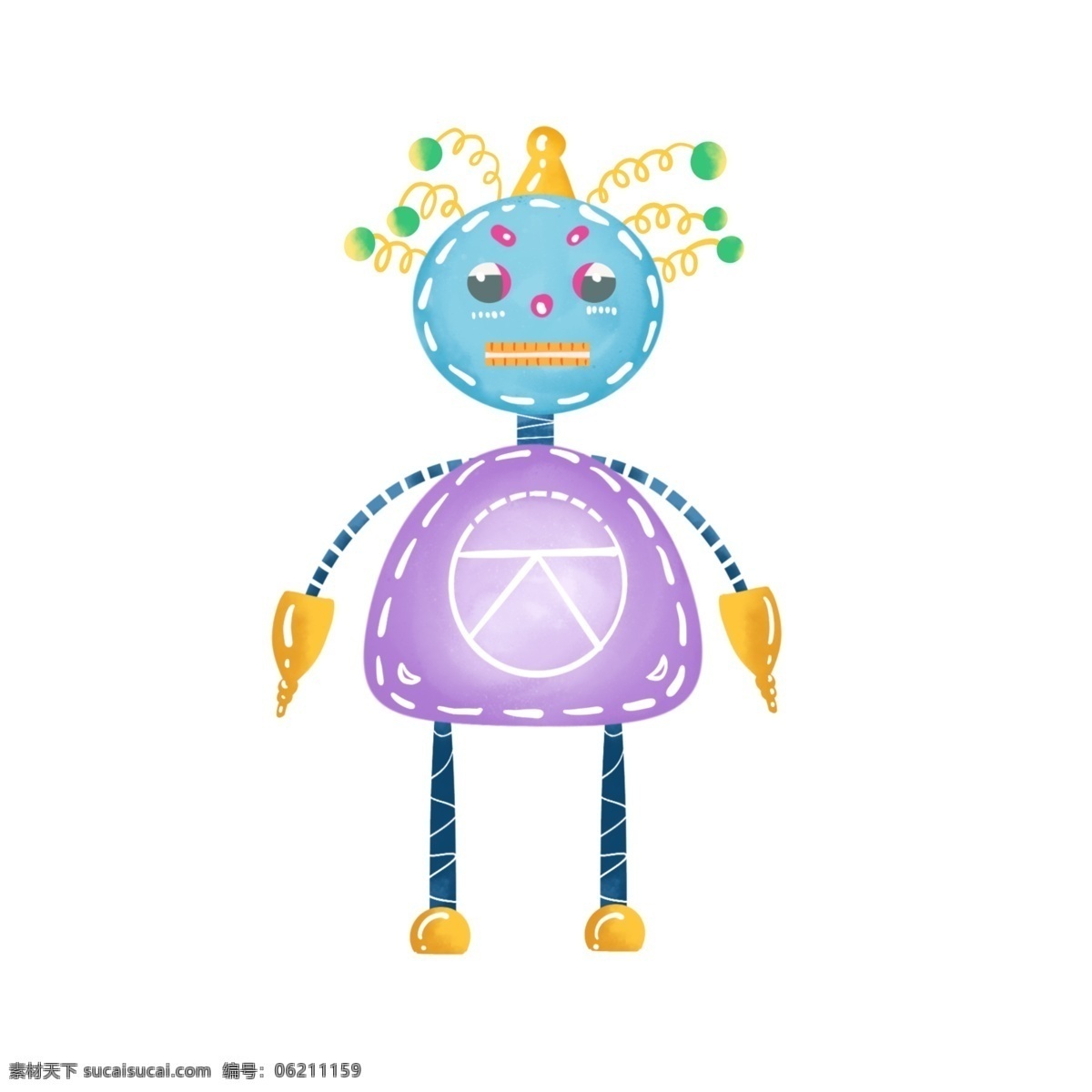 机器人 手绘 卡通 创意 手绘机器人 卡通机器人 机械 弹簧 机器 创意机器人 效果元素