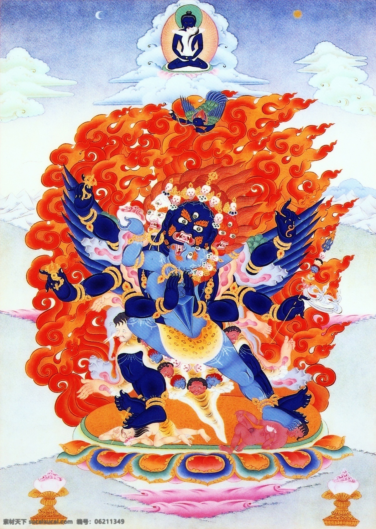 护法神 唐卡 藏族艺术唐卡 藏族绘画 热贡艺术 文化艺术 绘画书法
